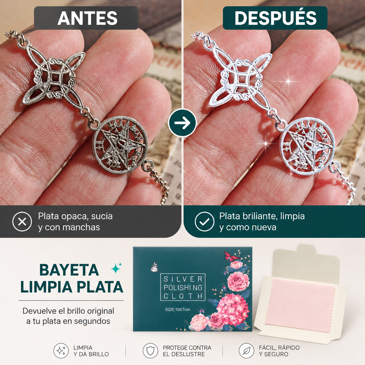 Bayeta Limpia Plata - Brillo, Cuidado y Mantenimiento