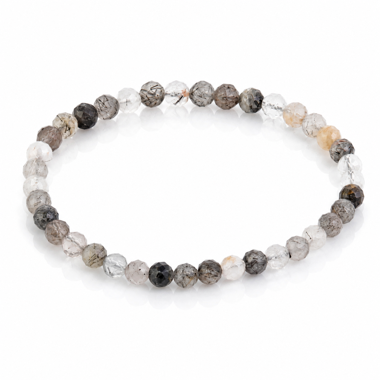 Pulsera Cuarzo Turmalinado - Facetada