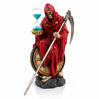 La Santa Muerte con reloj de Arena - Rojo