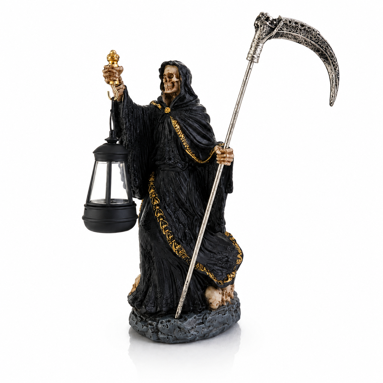 La Santa Muerte con Farolillo - Negro