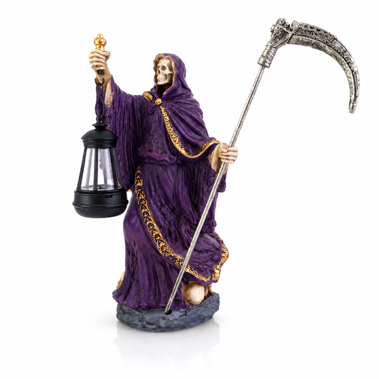 La Santa Muerte con Farolillo - Púrpura