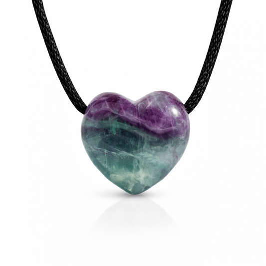 Colgante Corazón de Fluorita Arcoiris