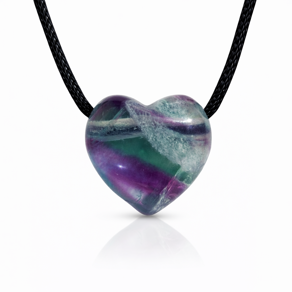 Colgante Corazón de Fluorita Arcoiris