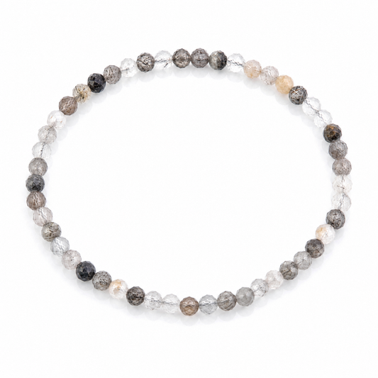 Pulsera Cuarzo Turmalinado - Facetada