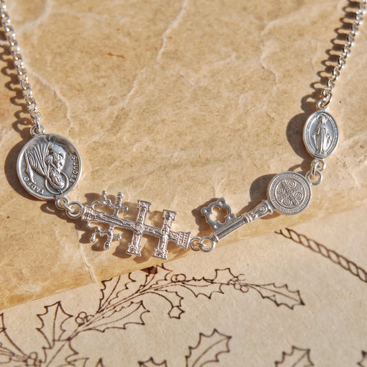 Pulsera Cuádruple de Protección S925: Guardianes de la Fe