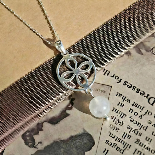 Colgante Amuleto Sigilio & Cuarzo Blanco - Plata de Ley 925