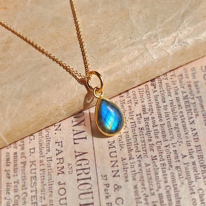 Colgante 'Aurora' Labradorita S925 & Baño de Oro 18K