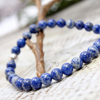Pulsera de Lapislázuli y Bola de Plata de Ley - Mystical Tienda