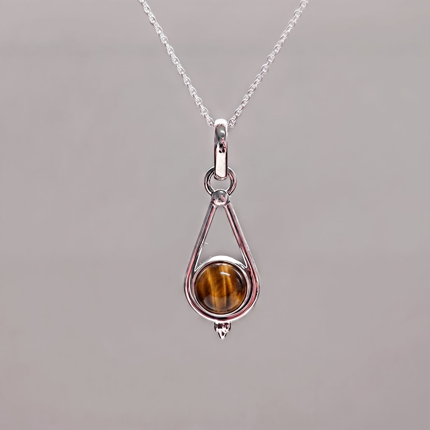 Colgante 'Calliope' Ojo de Tigre y Plata de Ley 925