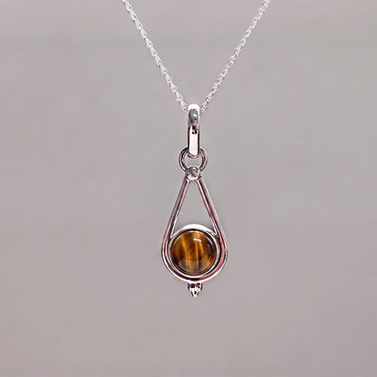 Colgante 'Calliope' Ojo de Tigre y Plata de Ley 925