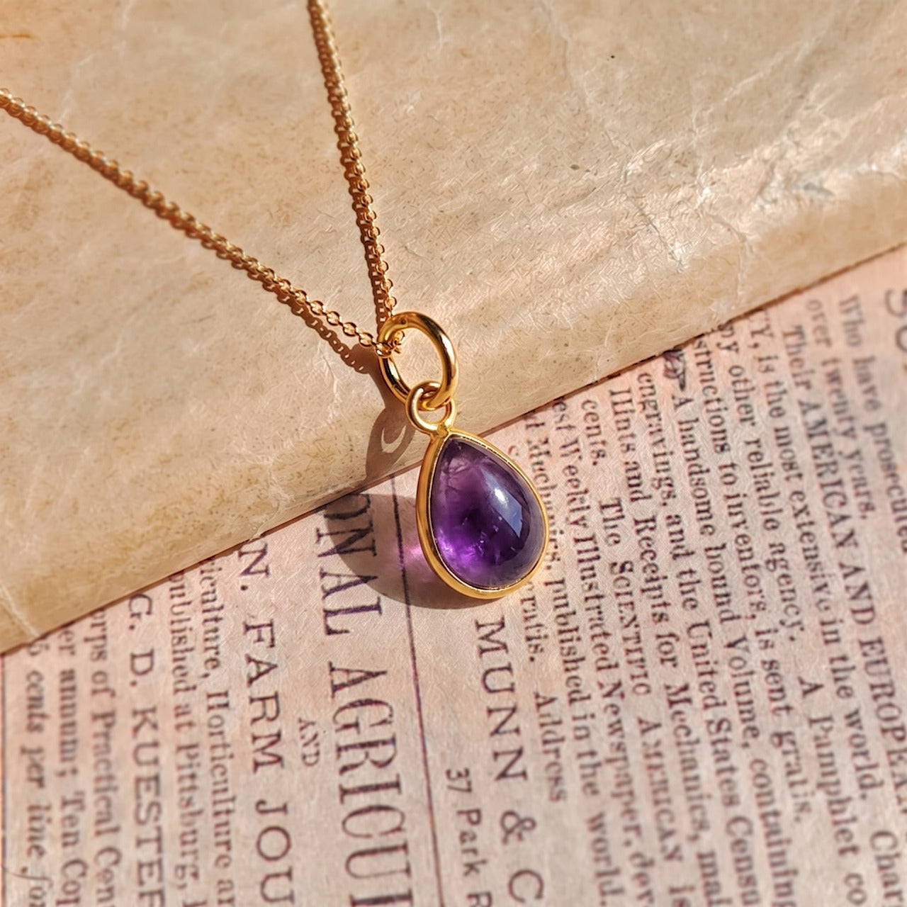 Colgante 'Aurora' Amatista S925 & Baño de Oro 18K