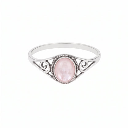 Anillo 'Seshat' Nácar Rosa - Plata de Ley 925