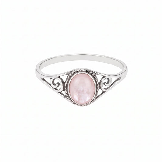 Anillo 'Seshat' Nácar Rosa - Plata de Ley 925