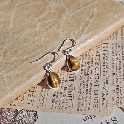 Pendientes 'Aurora' Ojo de Tigre - Plata de Ley 925