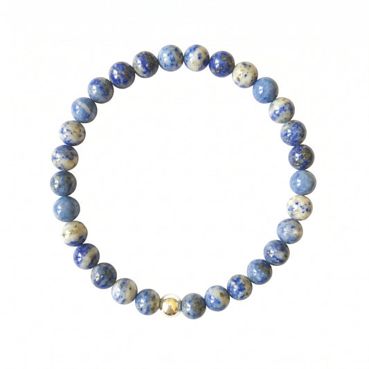 Pulsera de Lapislázuli y Bola de Plata de Ley - Mystical Tienda