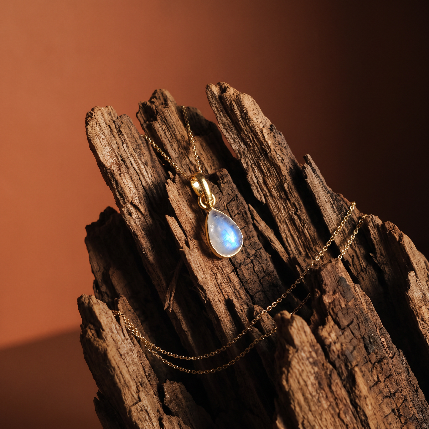 Colgante 'Aurora' Piedra de Luna S925 & Baño de Oro 18K