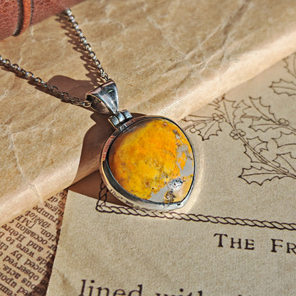 Colgante de Jaspe Abejorro y Plata de Ley 925 - Vitalidad · Enfoque · Transformación interior