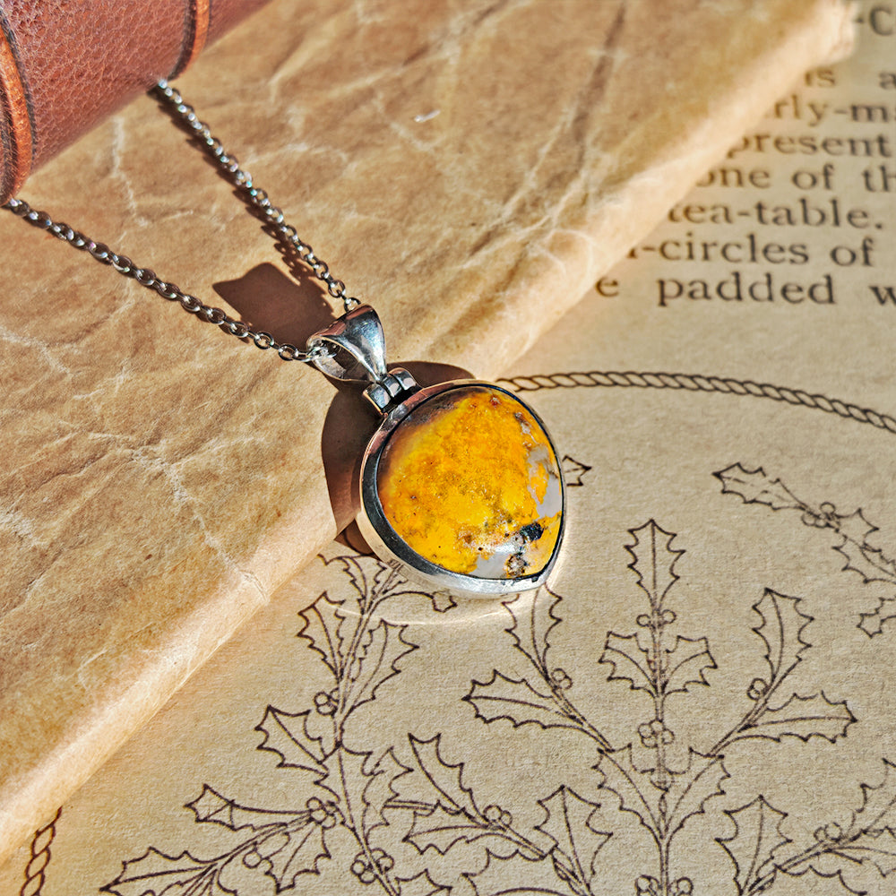 Colgante de Jaspe Abejorro y Plata de Ley 925 - Vitalidad · Enfoque · Transformación interior