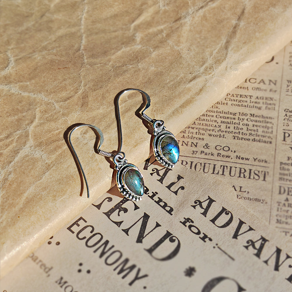 Pendientes Ishtar de Labradorita y Plata de Ley 925