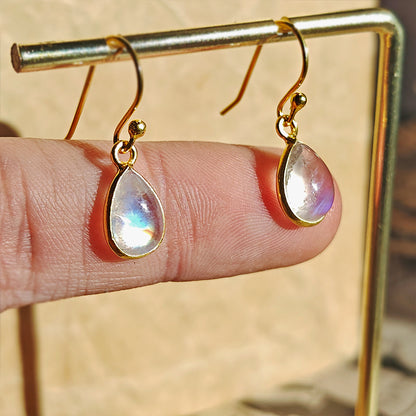 Pendientes 'Aurora' Piedra de Luna S925 & Baño de Oro 18K