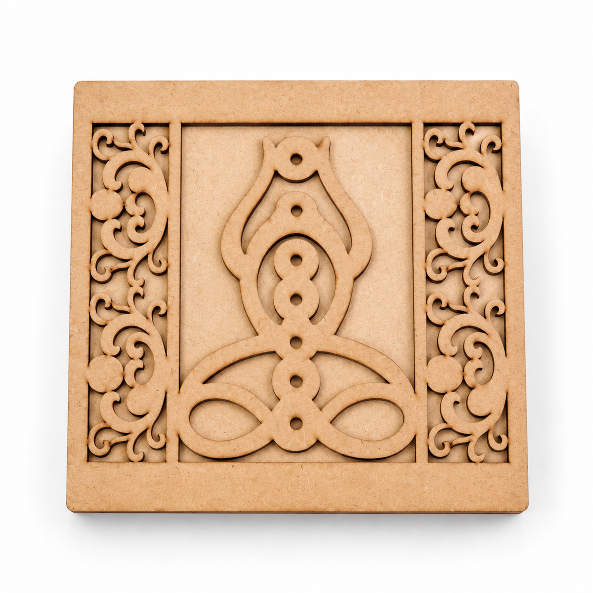 Kit 7 Chakras + Cajita de Madera Grabada con Silueta de Meditación Infinita