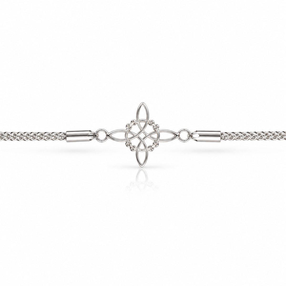 Pulsera Nudo de Bruja Plata de Ley 925 – Cadena Coreana
