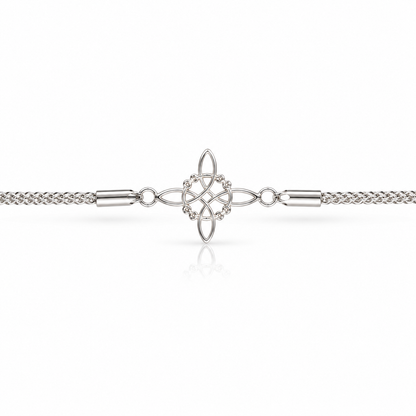Pulsera Nudo de Bruja Plata de Ley 925 – Cadena Coreana