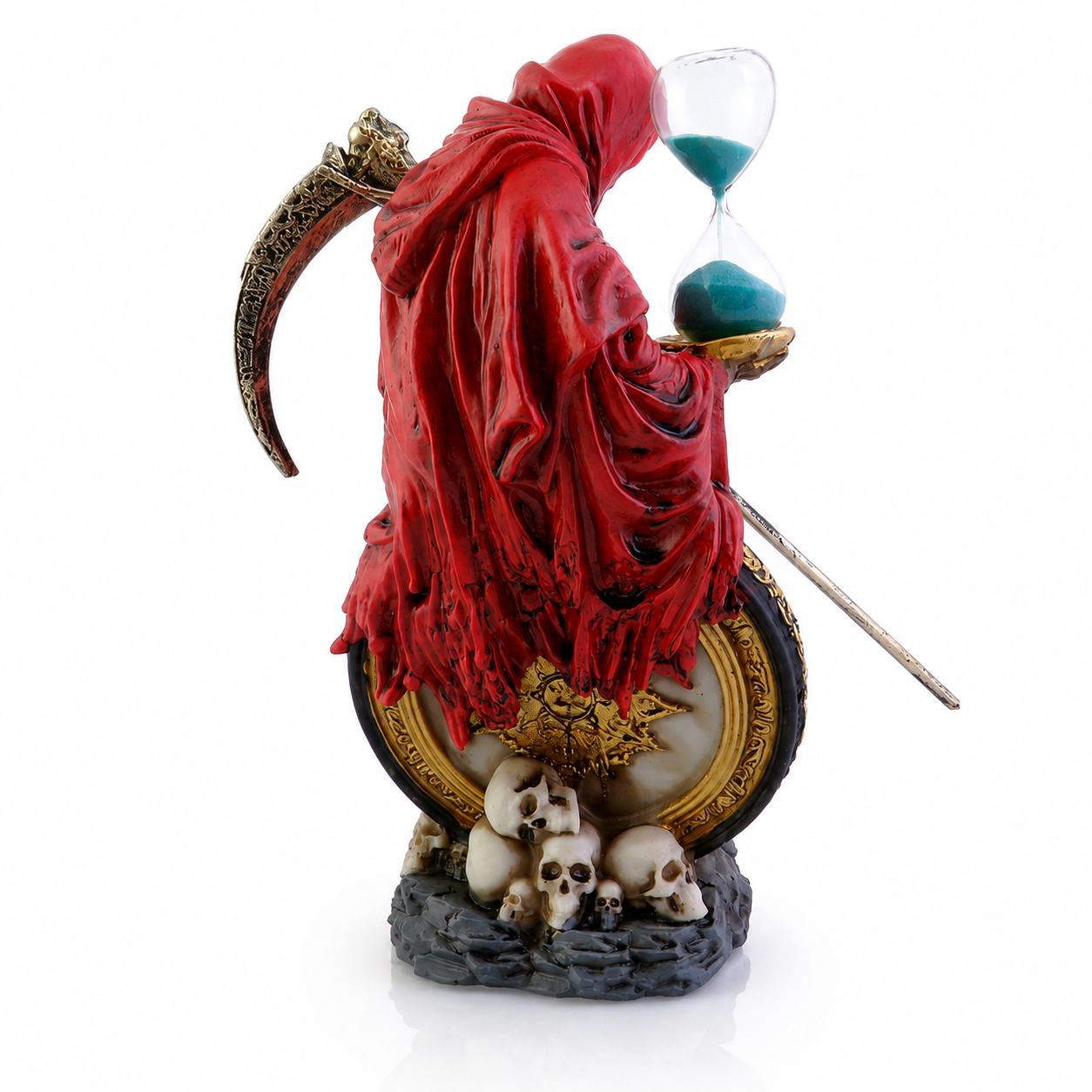 La Santa Muerte con reloj de Arena - Rojo