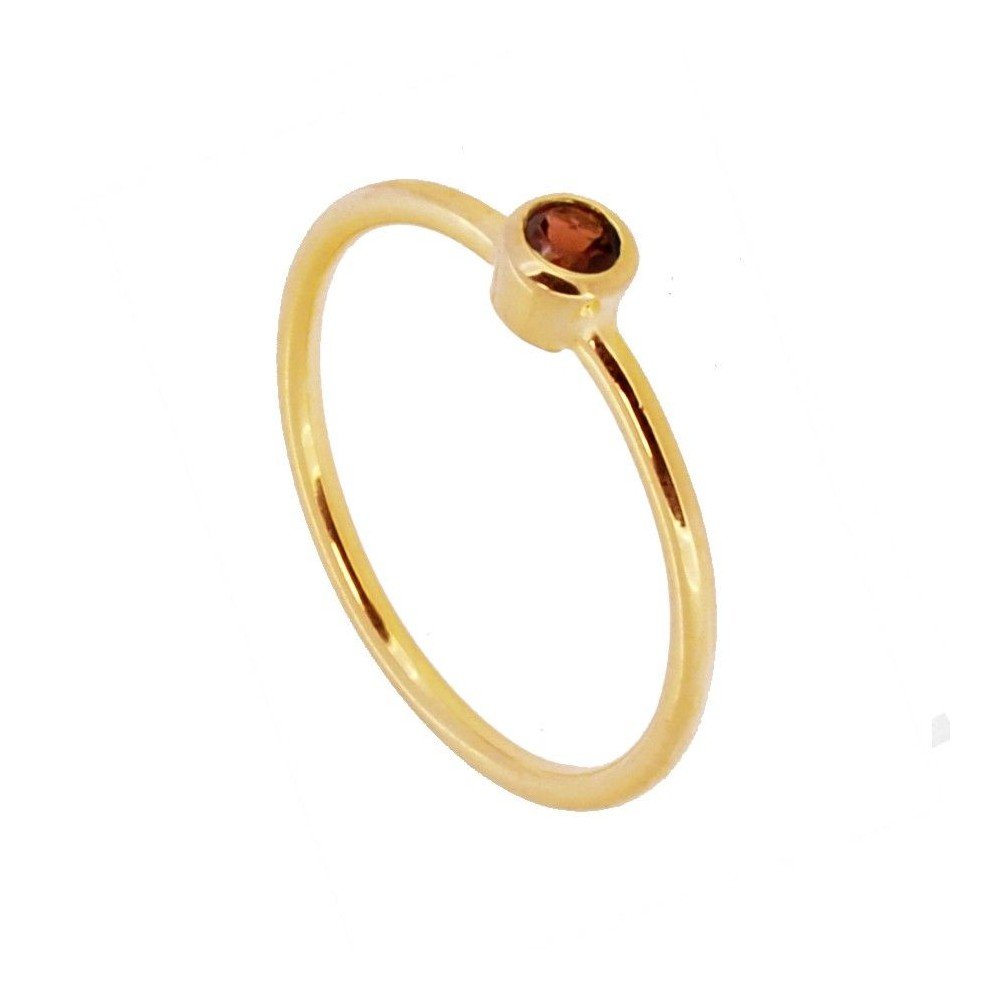 Anillo 'Alexandra' de Granate - Baño de Oro 18k - Mystical Tienda