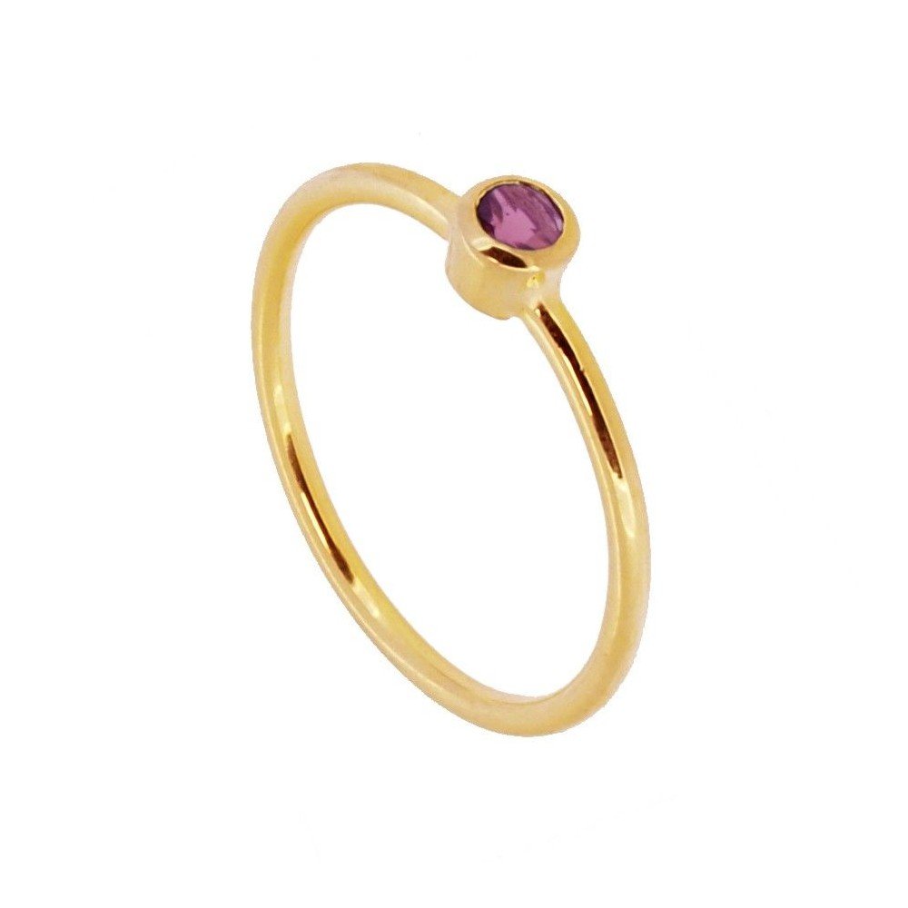 Anillo 'Alexandra' de Turmalina Rosa - Baño de Oro 18k - Mystical Tienda