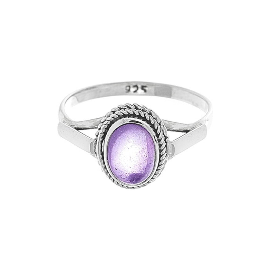 Anillo 'Idun' de Amatista - Plata de Ley - Mystical Tienda