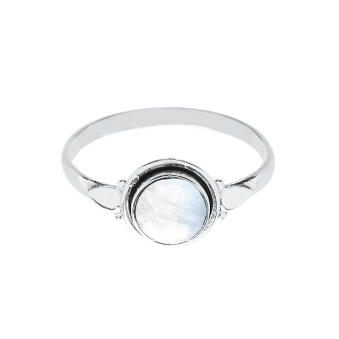 Anillo 'Kira' de Piedra de Luna - Plata de Ley - Mystical Tienda