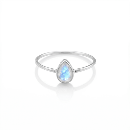 Anillo 'Mayari' de Piedra de Luna - Plata de Ley - Mystical Tienda
