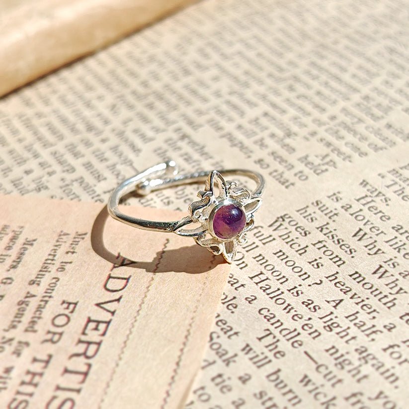 Anillo Nudo de Bruja con Amatista Plata de Ley 925 - Mystical Tienda