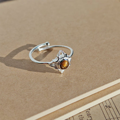 Anillo Nudo de Bruja "Wicca" con Ojo de Tigre - Plata de Ley 925 - Mystical Tienda