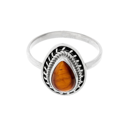Anillo 'Binna' de Ojo de Tigre - Plata de Ley