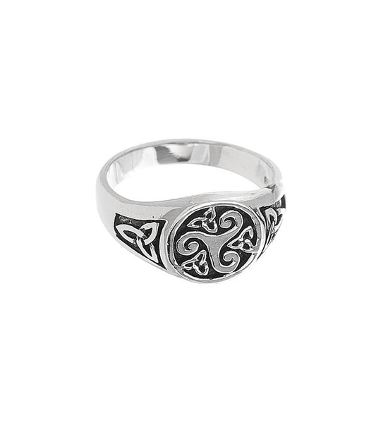 Anillo Trisquel y Triquetas en Plata de Ley 925 - Mystical Tienda