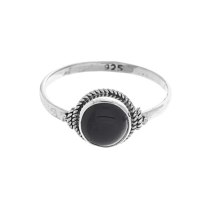 Anillo 'Sami' de Ónix - Plata de Ley - Mystical Tienda