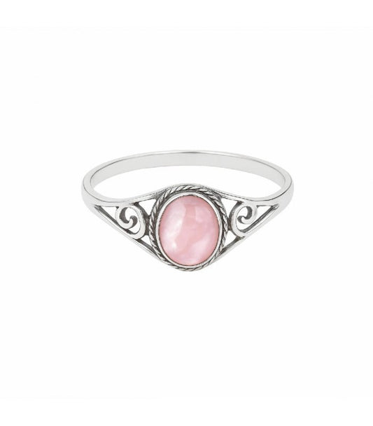 Anillo 'Seshat' Nácar Rosa - Plata de Ley 925 - Mystical Tienda