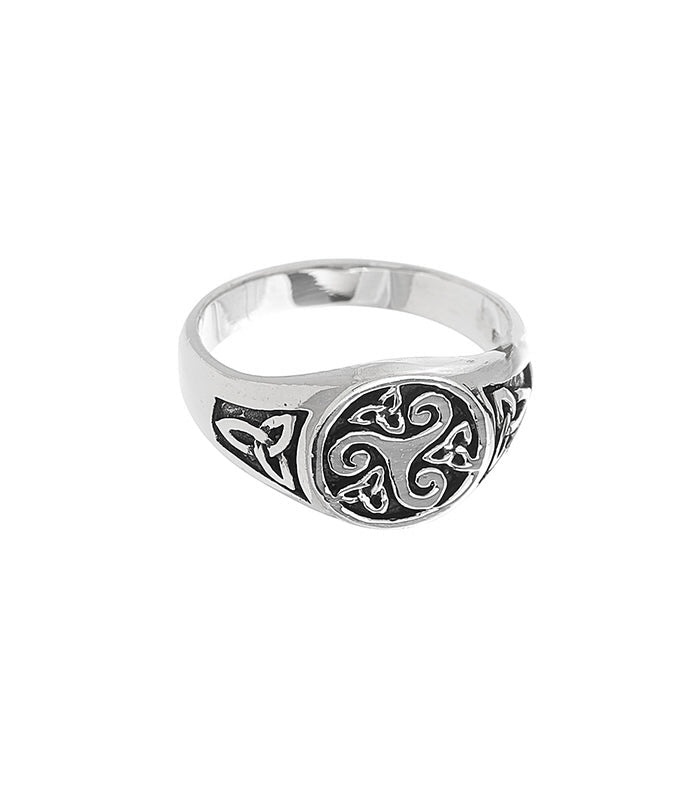 Anillo Trisquel y Triquetas en Plata de Ley 925 - Mystical Tienda