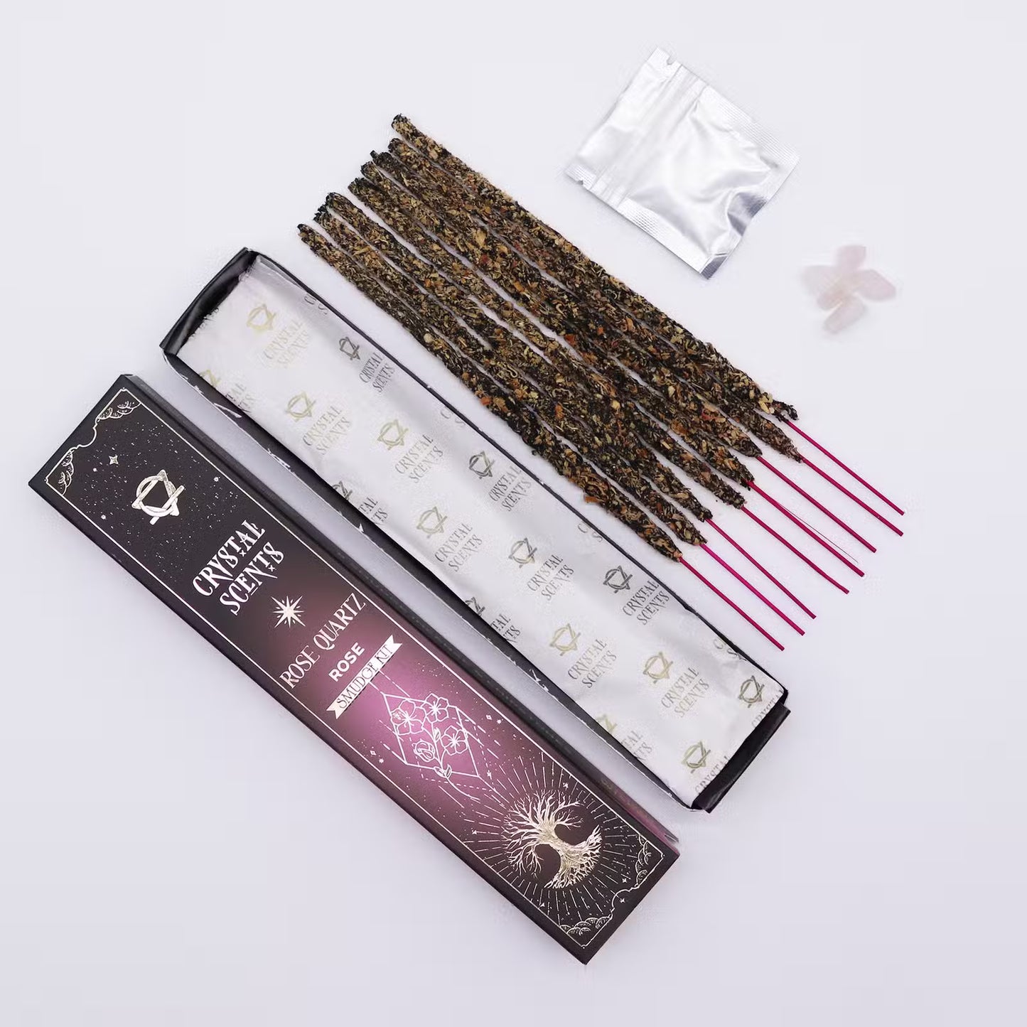 Incienso Cuarzo Rosa - Crystal Scents Aroma Rosas