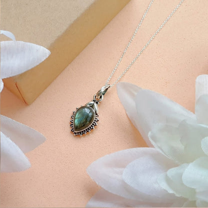 Colgante Agra Labradorita y Plata de Ley 925 - Mystical Tienda