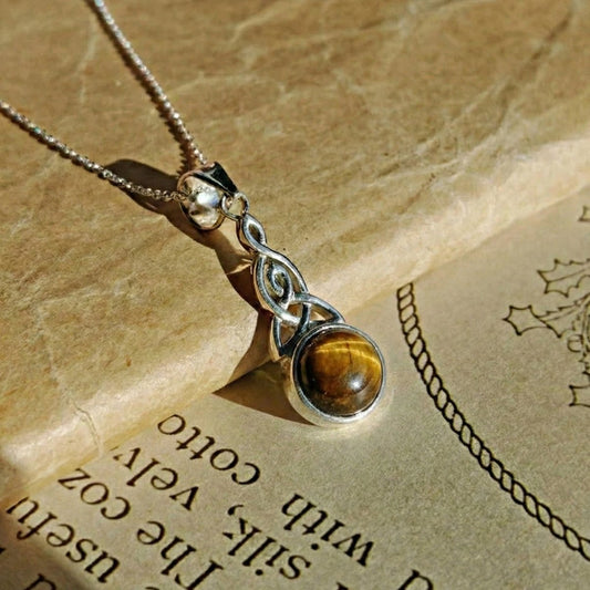 Colgante 'Amariel' Ojo de Tigre y Plata de Ley 925 - Mystical Tienda