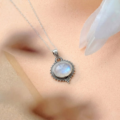 Colgante Amisha Piedra de Luna y Plata de Ley 925 - Mystical Tienda