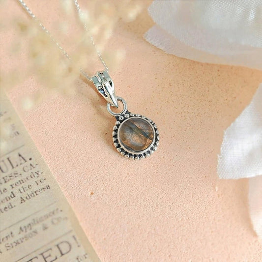 Colgante 'Anumati' de Labradorita y Plata de Ley 925 - Mystical Tienda
