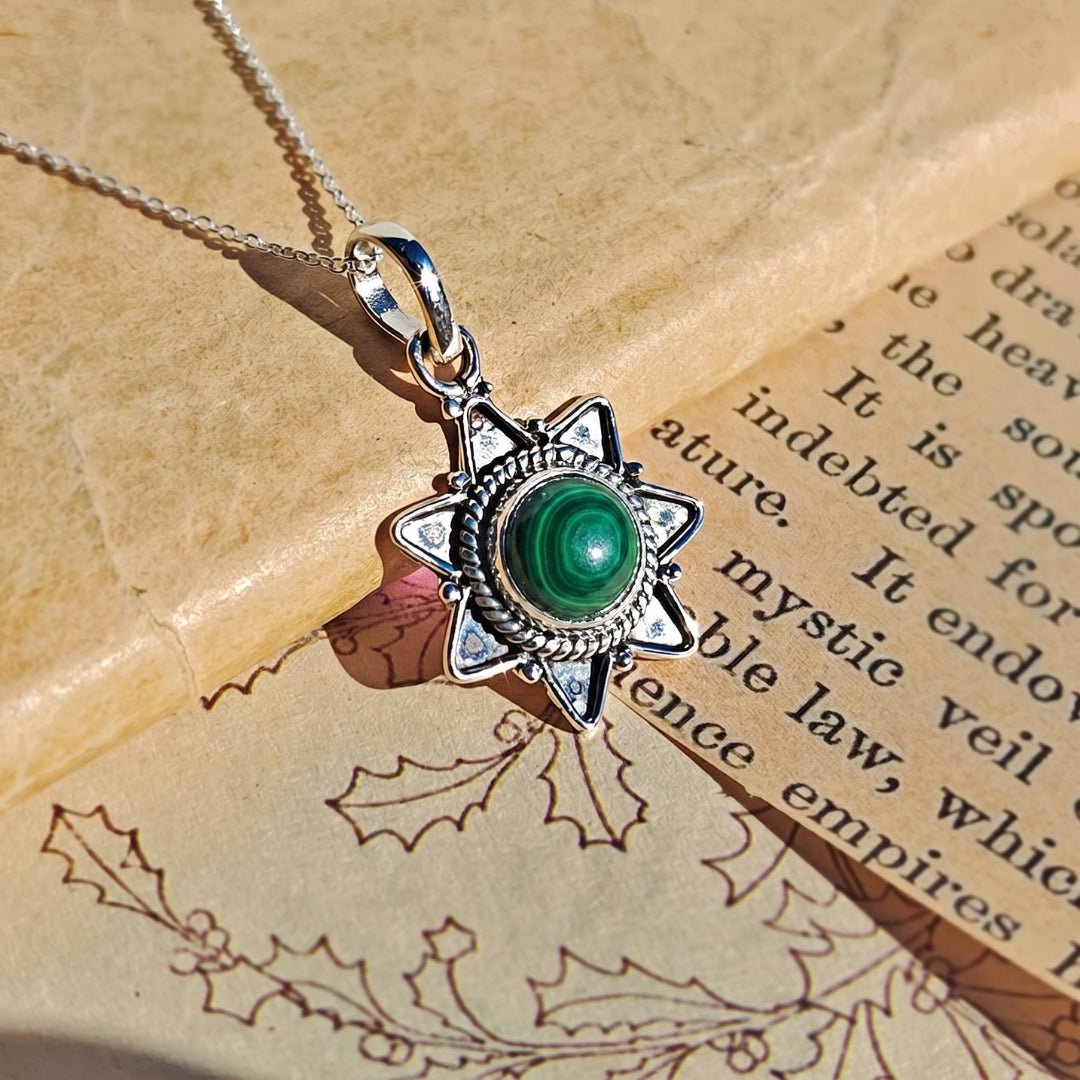 Colgante 'Astraea' Malaquita y Plata de Ley 925 - Mystical Tienda