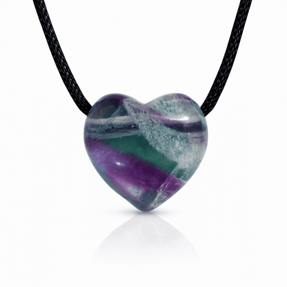 Colgante Corazón de Fluorita Arcoiris - Mystical Tienda