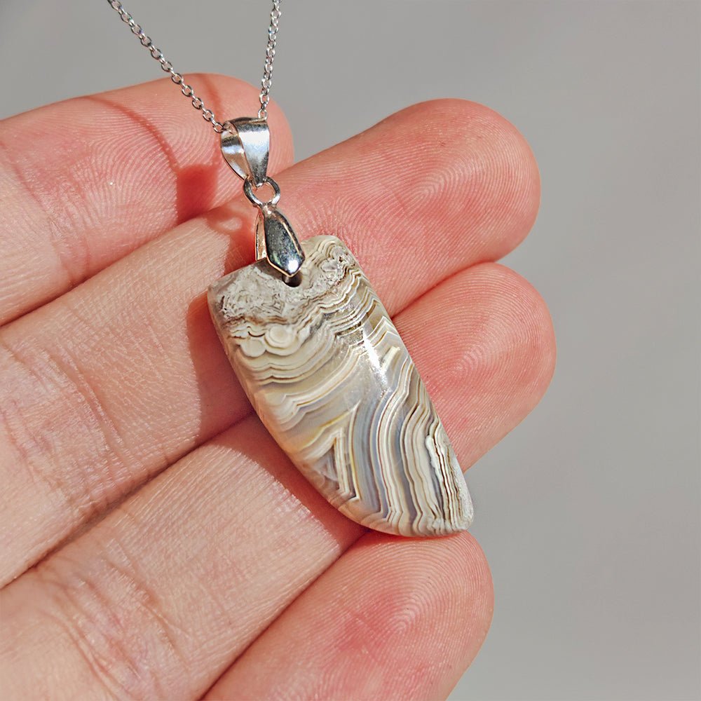 Colgante de Ágata Locura y Plata de Ley 925 - Mystical Tienda