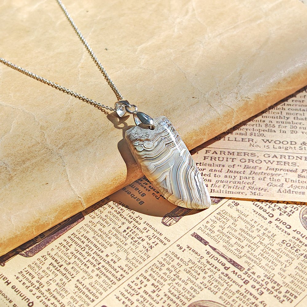 Colgante de Ágata Locura y Plata de Ley 925 - Mystical Tienda