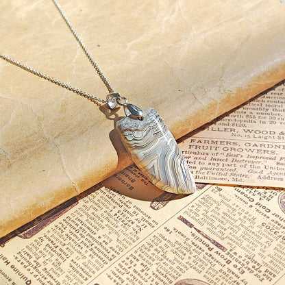 Colgante de Ágata Locura y Plata de Ley 925 - Mystical Tienda